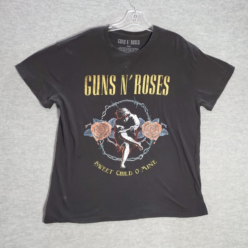 Guns N Roses Women Top 2XL Black T-Shirt Sweet Child of Mine Rock Tee READ